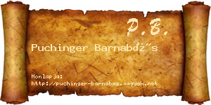Puchinger Barnabás névjegykártya